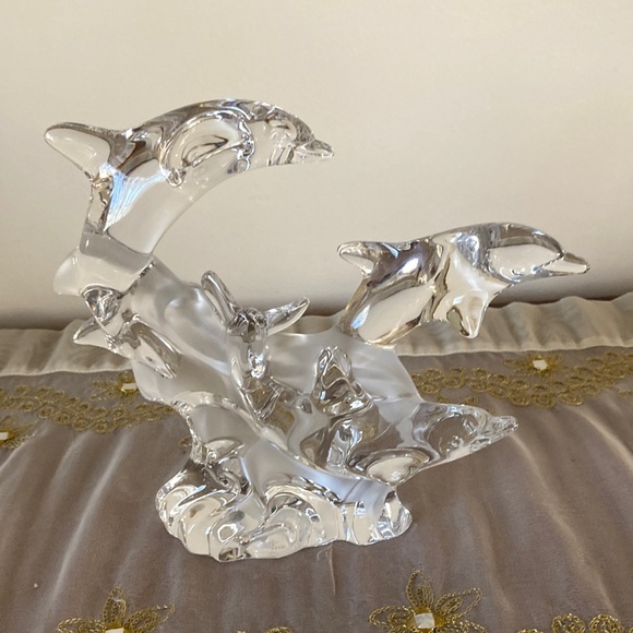 Lenox Other - Trio Of Grace Lenox Crystal Dolphins With Frosted Waves Vintage from the 90’s